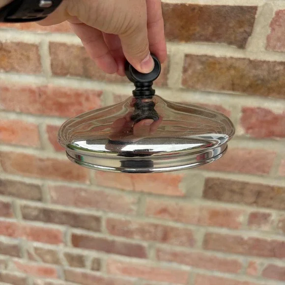 Revere Ware Replacement Lid Stainless Steel 5.5 Inch Pot Pan Cover Black Knob