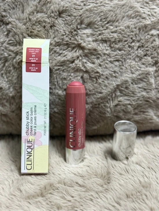 Clinique Chubby Stick Cheek Color Balm 01 Amp'd Up Apple - Soft Rose Pink