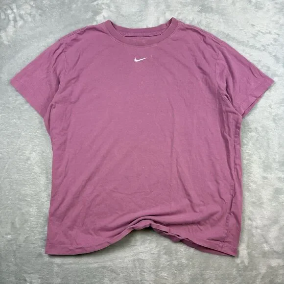 Nike Mini Middle Swoosh Essential T Shirt Purple Loose Fit Men’s Medium