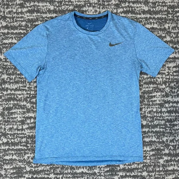 Nike Dri-FIT T-Shirt Mens Large Blue Heathered Short Sleeve AT3737-407