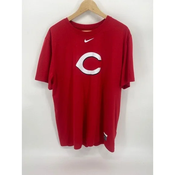 Nike Cincinnati Reds T-Shirt Mens XL Red Excellent MLB Dri-FIT Authentic Logo