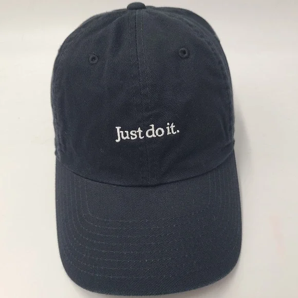 Nike Hat Strapback Black White Just Do It Heritage86 1Size Casual Dad Cotton Men
