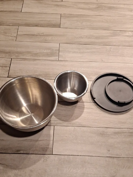 🍦Stainless Steel Mixing Bowl Set with Plastic Lids - Silver
