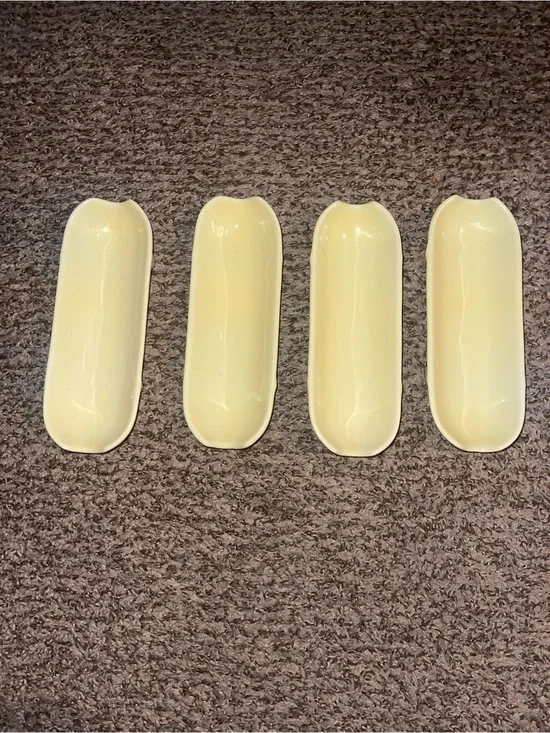 Set of Four Pale Yellow corn dishes