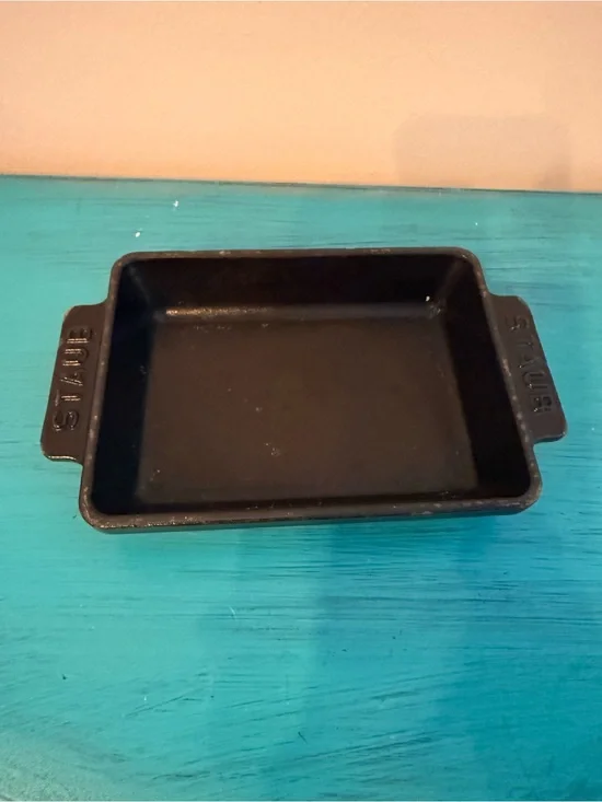 Staub Cast Iron Rectangular Baking Dish No. 15 Black Made in France Gratin Pan