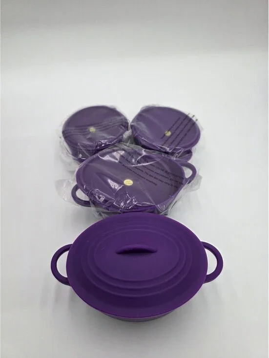 Purple Silicone mini Casserole Dish Set with Lids - 4 Pieces