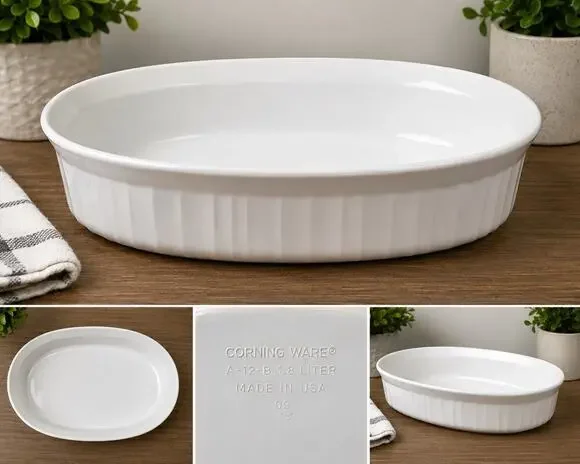 Vintage Corning Ware A-12-B White Casserole Baking Dish 1.8 Liter USA