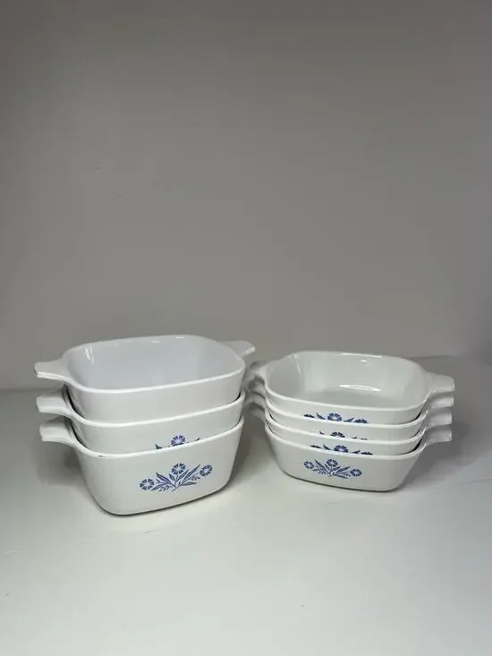 Vintage Corning Ware Blue Cornflower Petite Pan P-41 & P-43-B ~ Lot of 7 No Lids