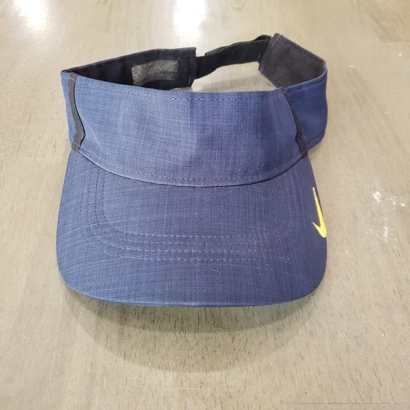 Nike Visor Hat Cap Mens Adjustable‎ Blue Yellow Golfer Lightweight Swoosh Adult