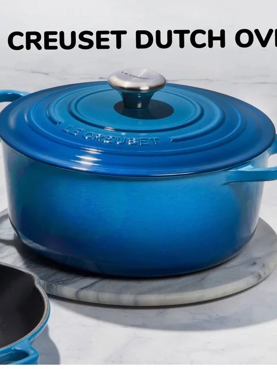 Le Creuset Blue Round Enamel Dutch Oven with Stainless Knob 11” 6.7L