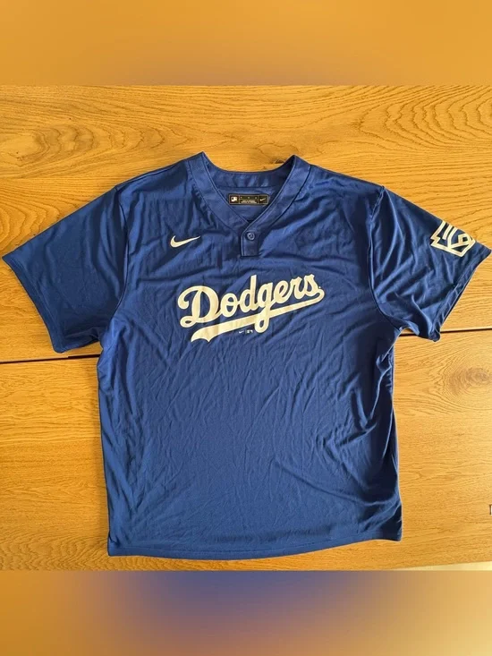 Nike LA Dodgers Kona Ice Baseball Jersey Blue Size XL Pit 24