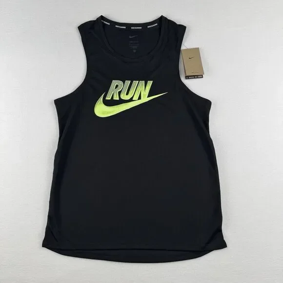 Nike Swoosh Run Men’s Activewear Sleeveless Tank Shirt Black Small