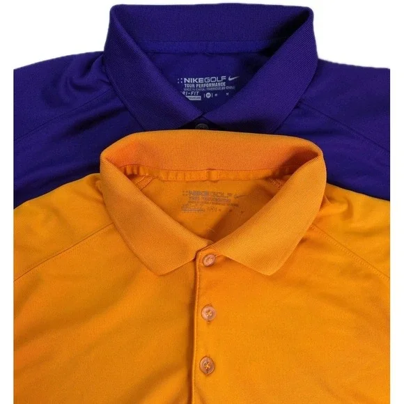 Nike Golf Polo Shirt Mens MED. Tour Performance‎ Dri-Fit Polyester  LOT OF 2