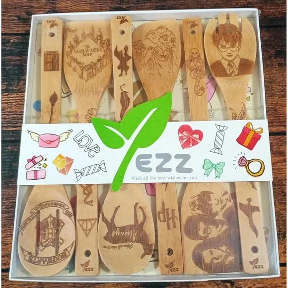 Yezz Wooden Cooking Utensils Set - Harry‎ Potter Themed