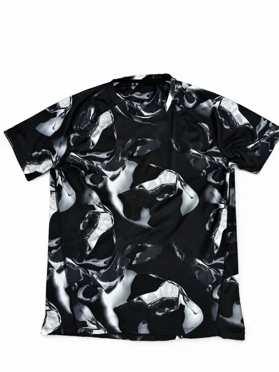 Nike Dri-FIT Men’s Large Black Silver Abstract Print Training Shirt
