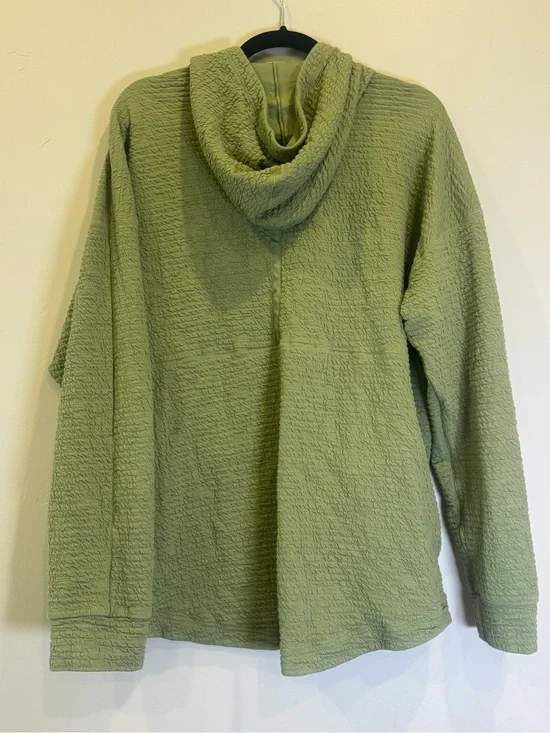 Nike Yoga Men's Light Sage Green Hooded Textured Pullover Sweater Hoodie