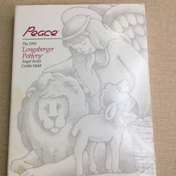 NEW Vintage 1993 Longaberger Pottery Angel Series Cookie Mold Peace 5
