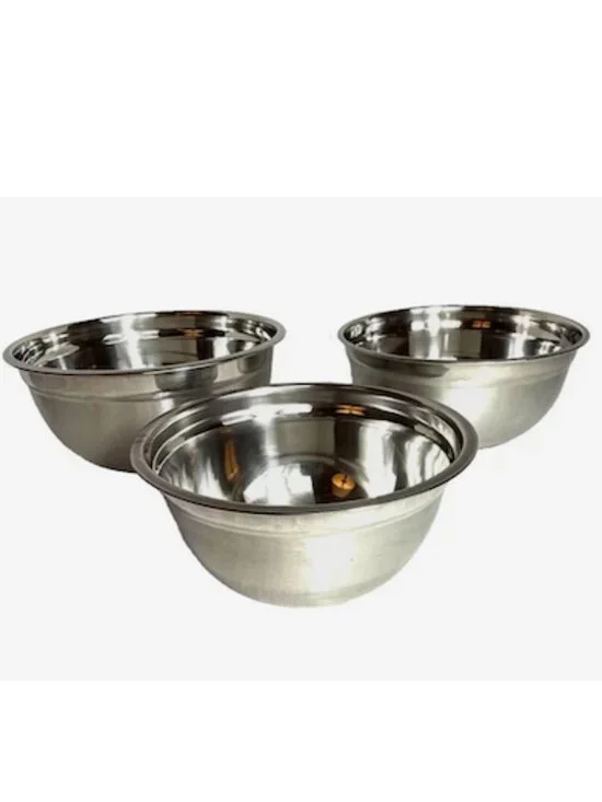 Stainless Steel Mixing Bowls w/‎ Lids Set of 3 Small Nesting Kitchen Storage NEW