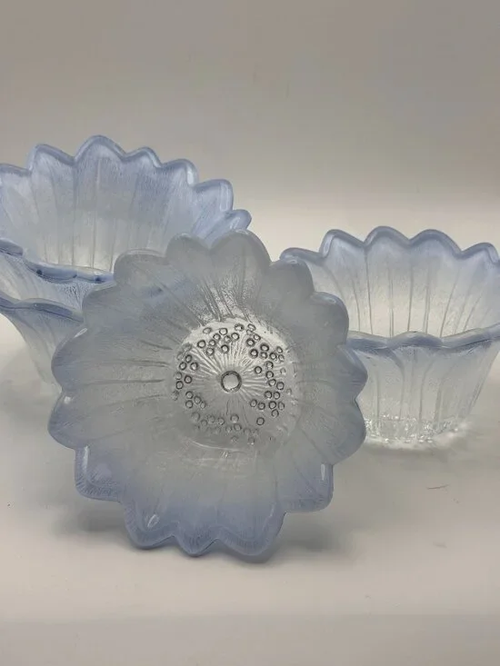 Frosted Glass Flower Bowls