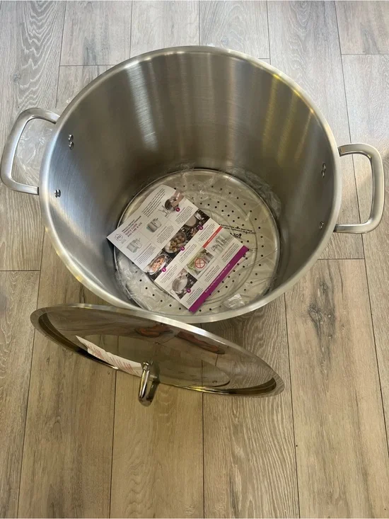 Princess House Stainless Steel Stock Pot with Lid - Silver