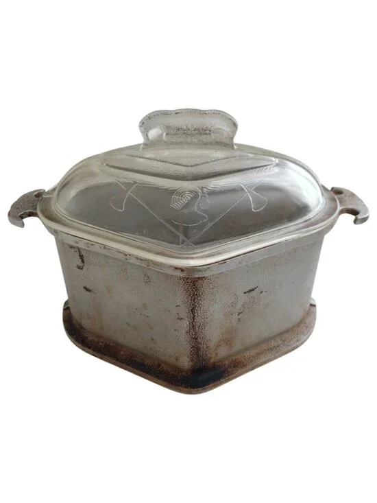 Vintage Guardian Service Ware Tringle Pot Roaster Gently Used Hammered Aluminum