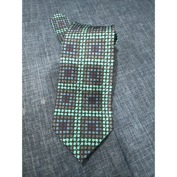 GUCCI tie necktie No Box Wide tie Check pattern  Silk Made in Italy Mens