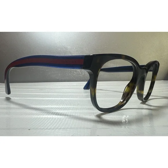 Gucci Frames Only   GG0005O 007 Havana Tortoise Red Blue Striped 53-20-145
