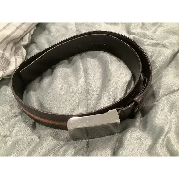 Vntg Gucci leather belt green red vintage