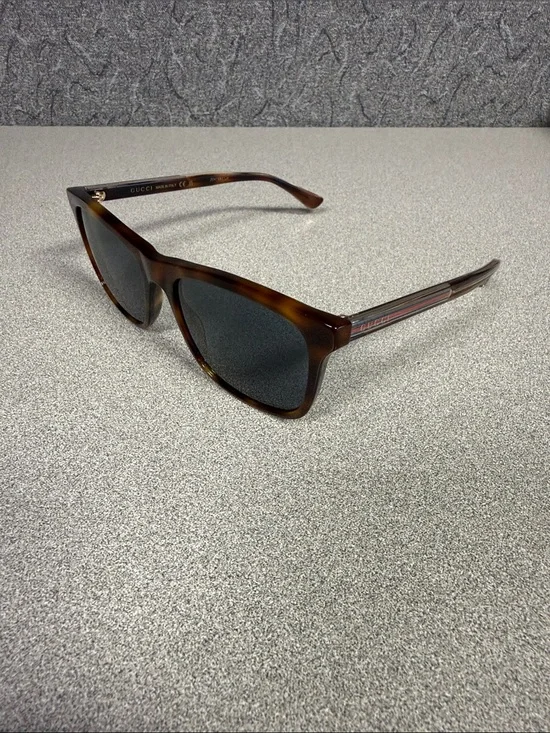 Gucci Brown Tortoiseshell Sunglasses with Dark Gray Lenses