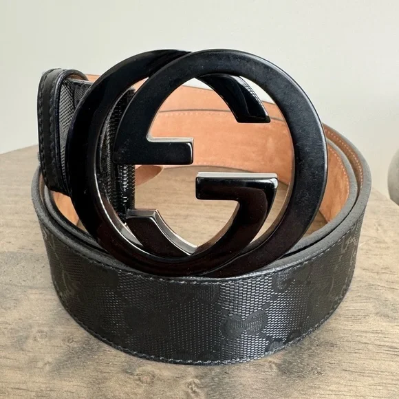 Gucci Black Imprime Belt size 95/38