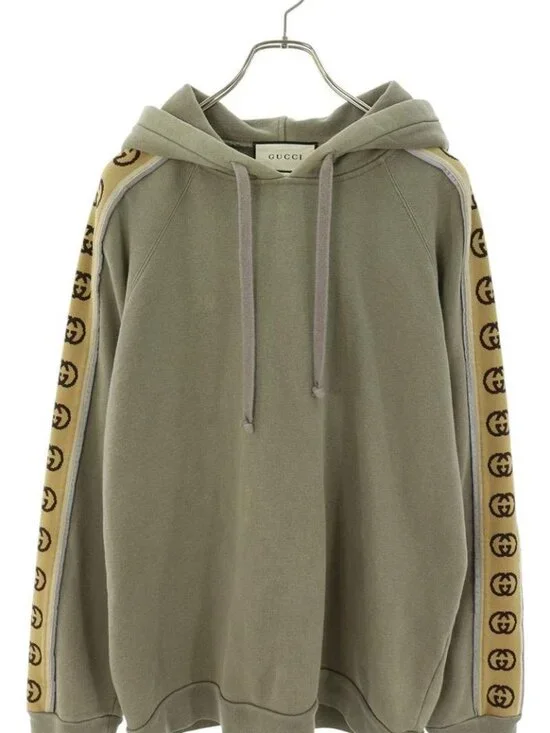 Gucci Cotton Jersey Sleeve Logo Pullover Hoodie XL