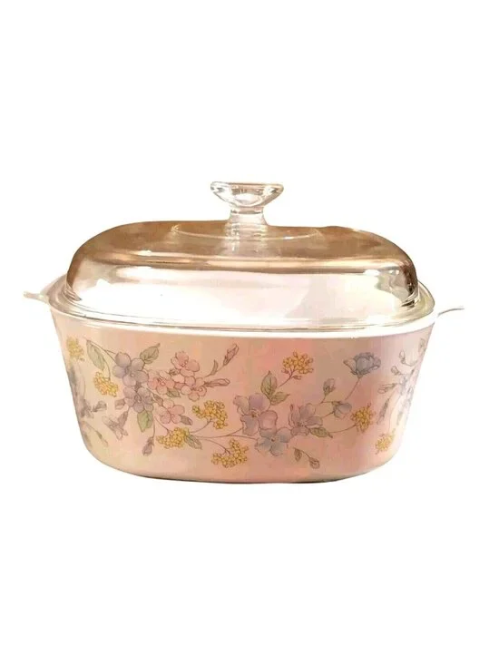 CorningWare 3 Qt Casserole Dish With Lid Floral Design Glass & Ceramic Bakeware