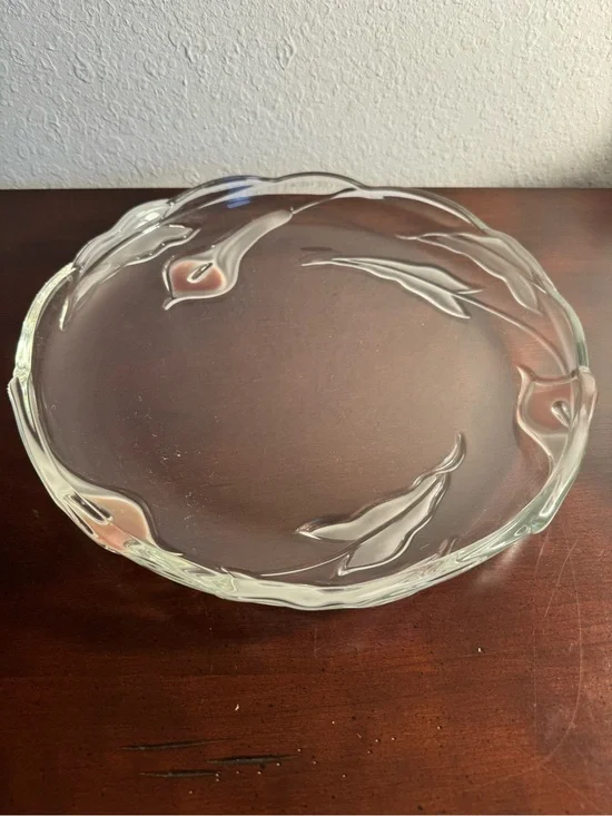 Mikasa Clear Crystal Calla Lily Serving Platter 12”