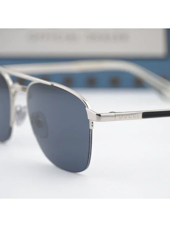 Gucci GG0985S 001 Square Men Sunglasses - Silver / Grey