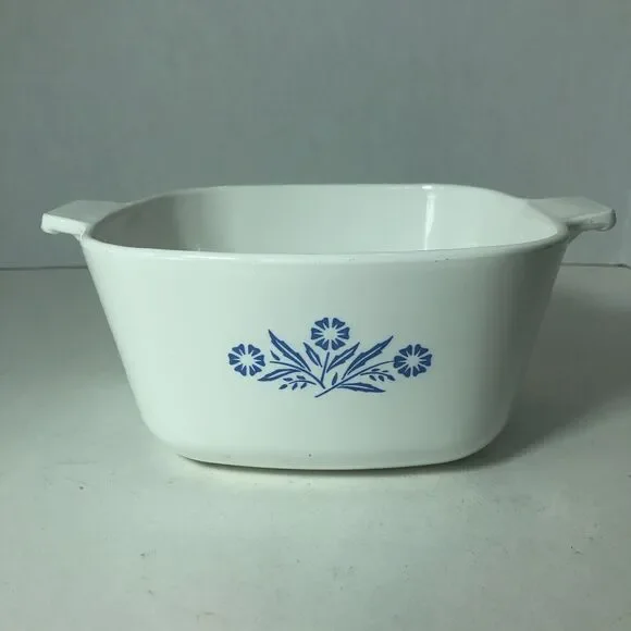 Corning Ware‎ Casserole Dish Blue Cornflower Square P-1 3/4-B No Lid Vintage B4