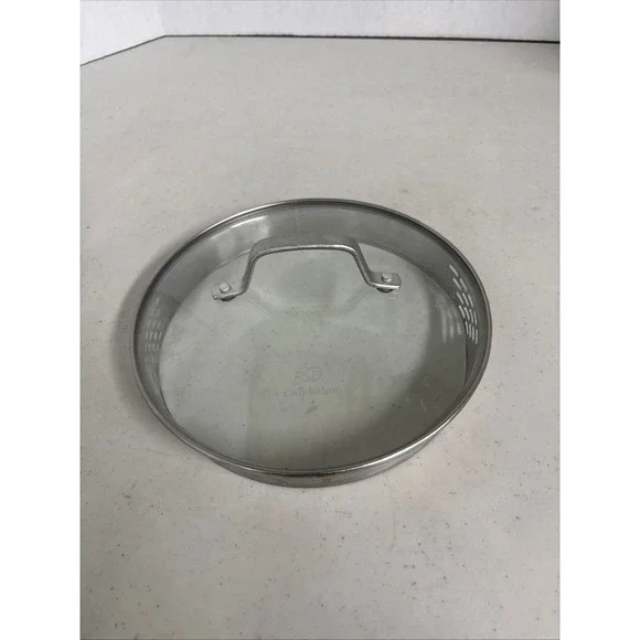 Calphalon 8.5 Inch Tempered Glass Lid with‎ Straining Holes and Stainless Rim