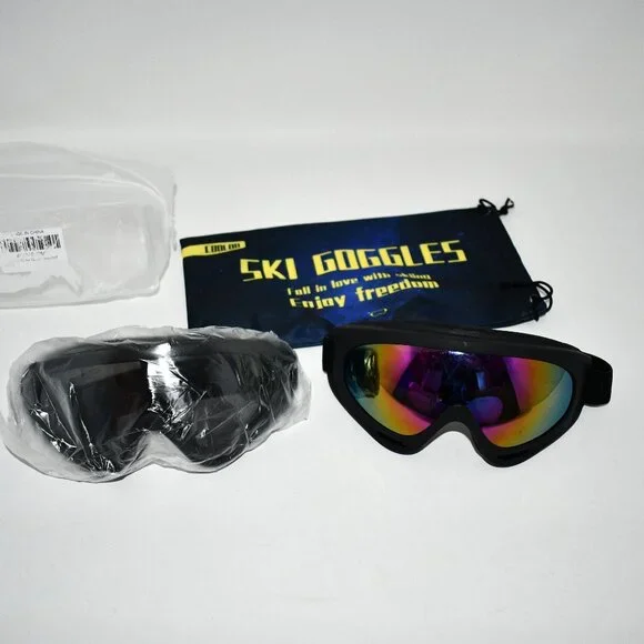 COOLOO Ski Goggles 2 Pack Snowboard Snow Goggles, UV Protection, Anti-Fog, NWT B