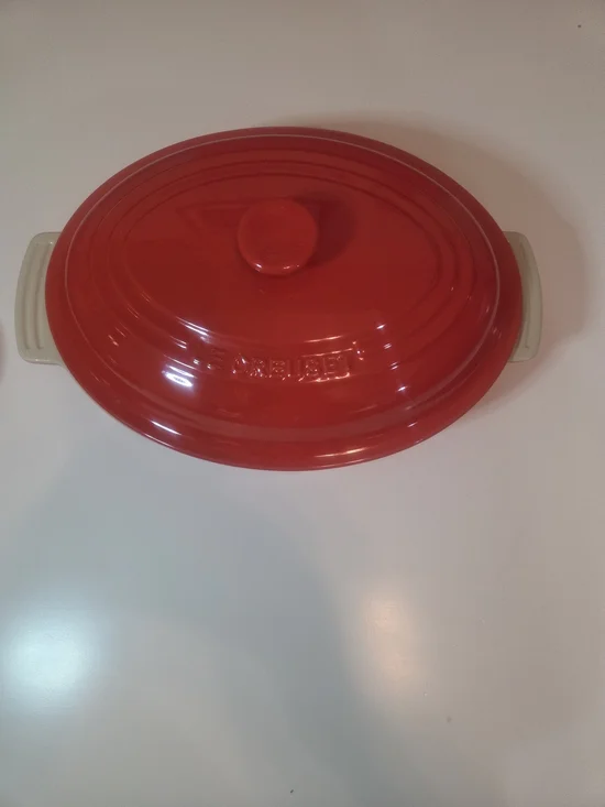Le Creuset Red Oval Covered Casserole Dish