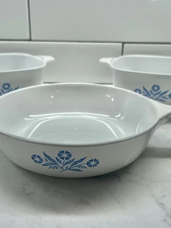 3-Piece Vintage Iconic Blue Cornflower CorningWare, Made in the USA