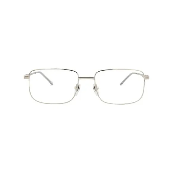 Gucci Square-Frame Metal Optical Frames Silver Mens