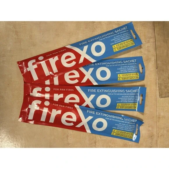 4 Pack Firexo Cooking Pan Fire Extinguisher Sachets -‎ Fire Blanket Alternative