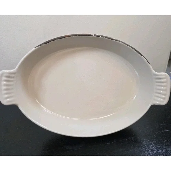 Vintage Descoware FE 22‎ Belgium Orange Enamel Casserole Dish