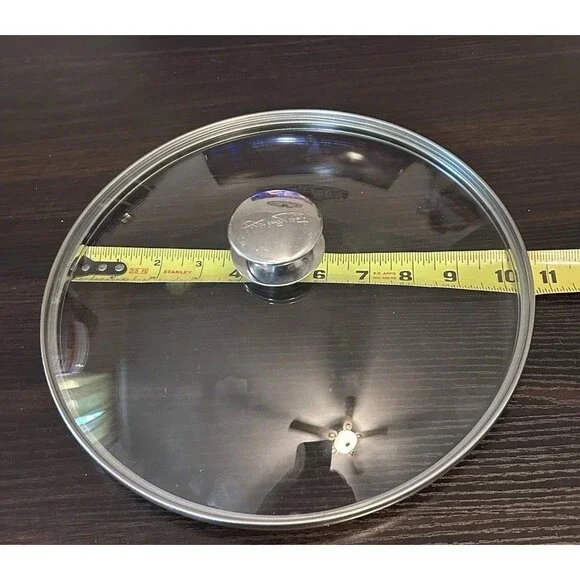 Wolfgang Puck 10” Glass Replacement Lid Stainless Rim Tempered Lid Only