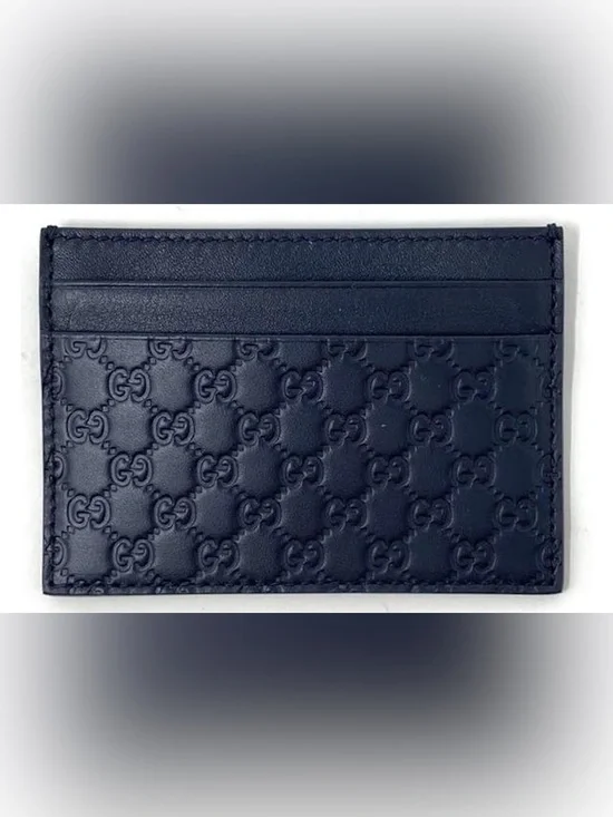 Gucci Card Case- Microguccissima (5 Card Slot) Navy Blue