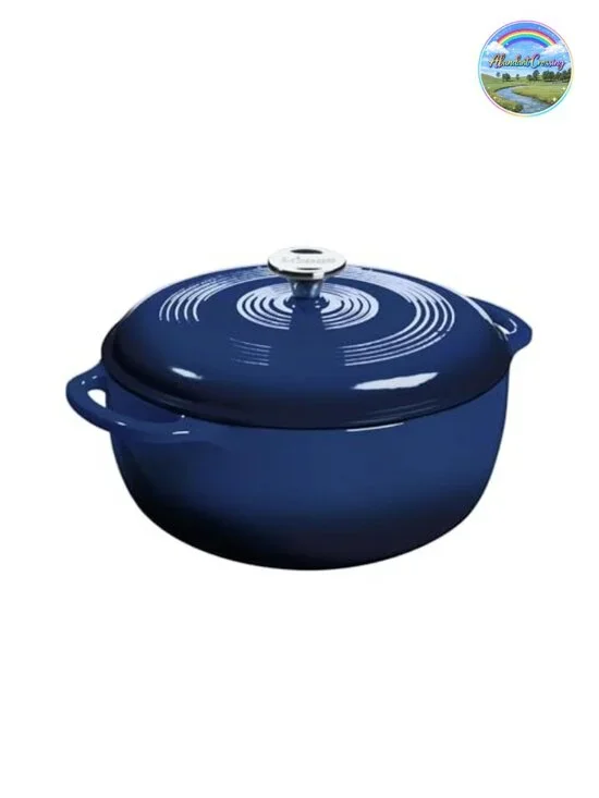 Enameled Cast Iron Dutch Oven 6 Qt - Bread Baking, Braising, Slow Cooking