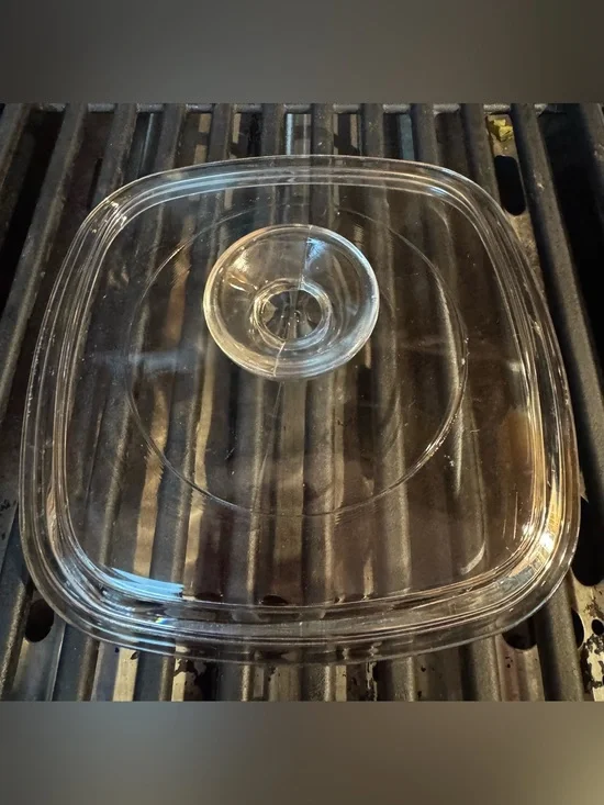 Corning ware Clear Glass Square 6” Replacement Lid with Center Knob