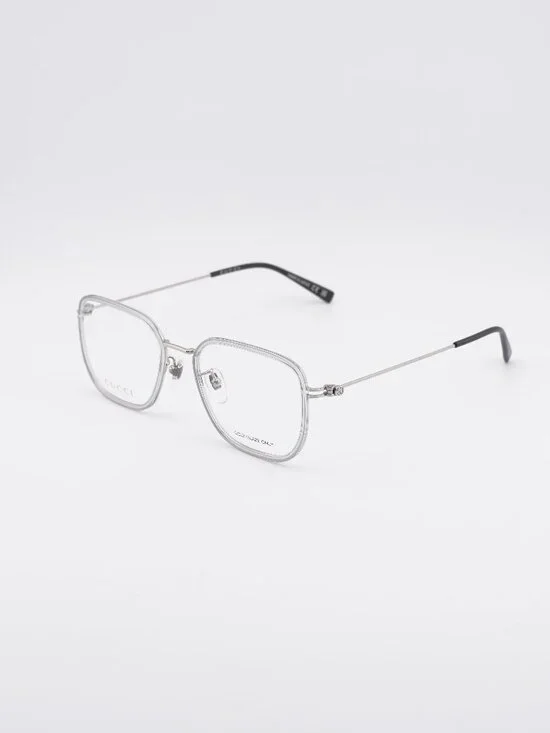 Gucci GG1852OA 004 Eyeglasses Grey / Silver 53mm Square Frame