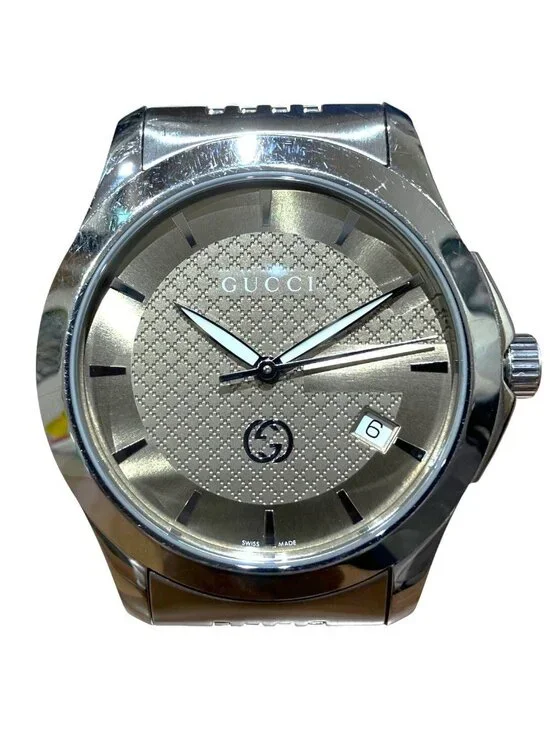 Gucci Timeless Watch SS Quartz Light Brown Dial 126.4