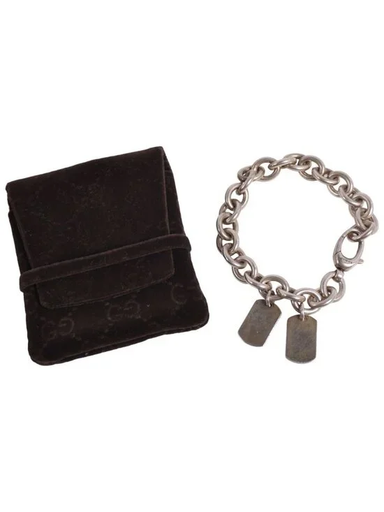 Gucci Bracelet Dog Doug Double Tag 925 Sterling Silver