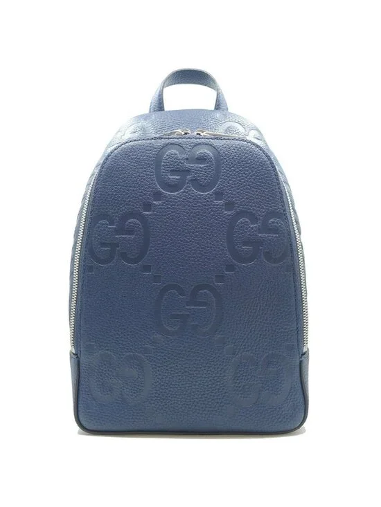 Gucci Jumbo GG Cross Belt Bag Leather Navy